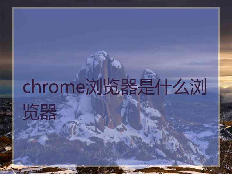 chrome浏览器是什么浏览器