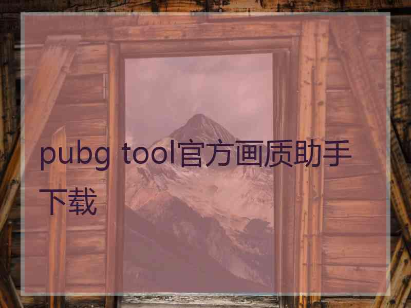 pubg tool官方画质助手下载