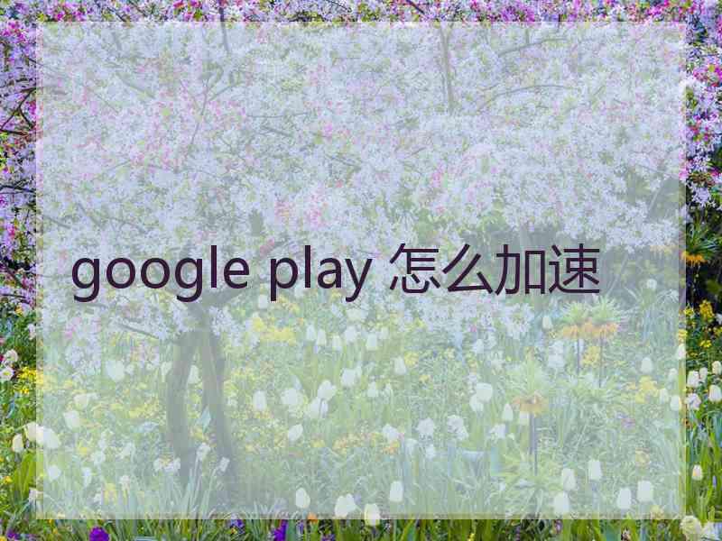 google play 怎么加速