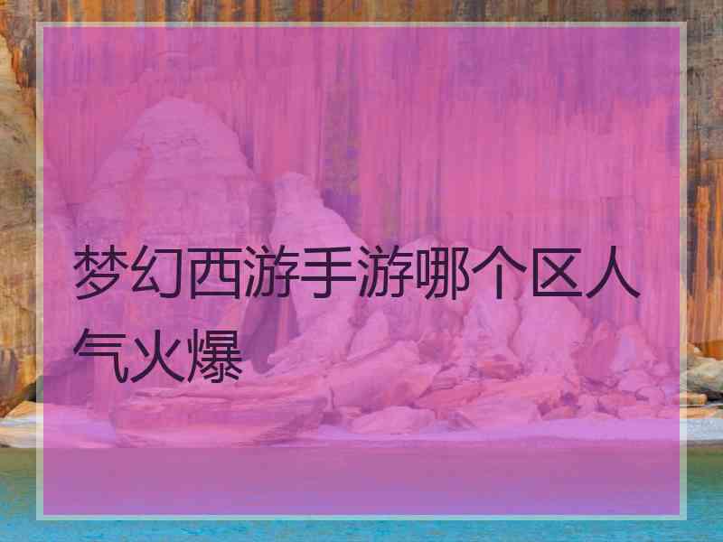 梦幻西游手游哪个区人气火爆