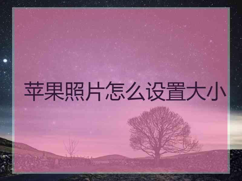 苹果照片怎么设置大小