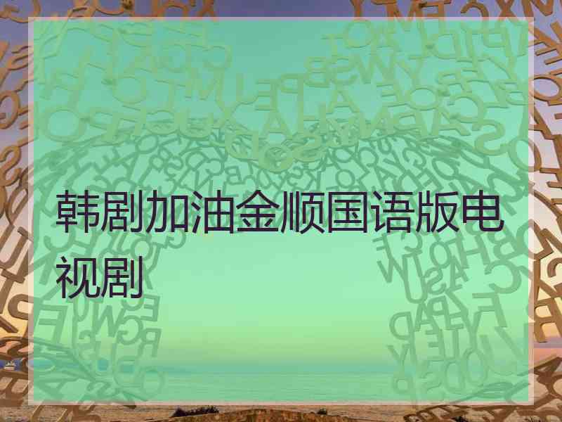 韩剧加油金顺国语版电视剧