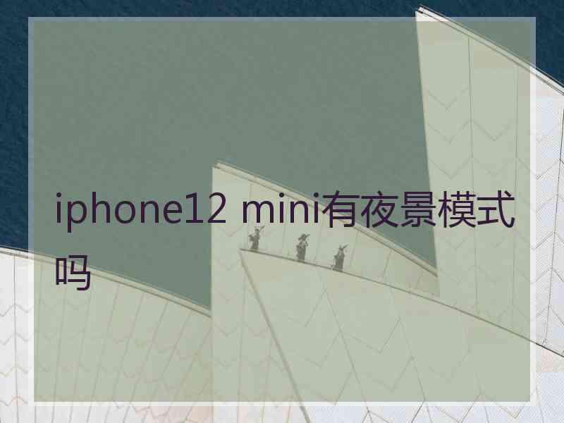 iphone12 mini有夜景模式吗