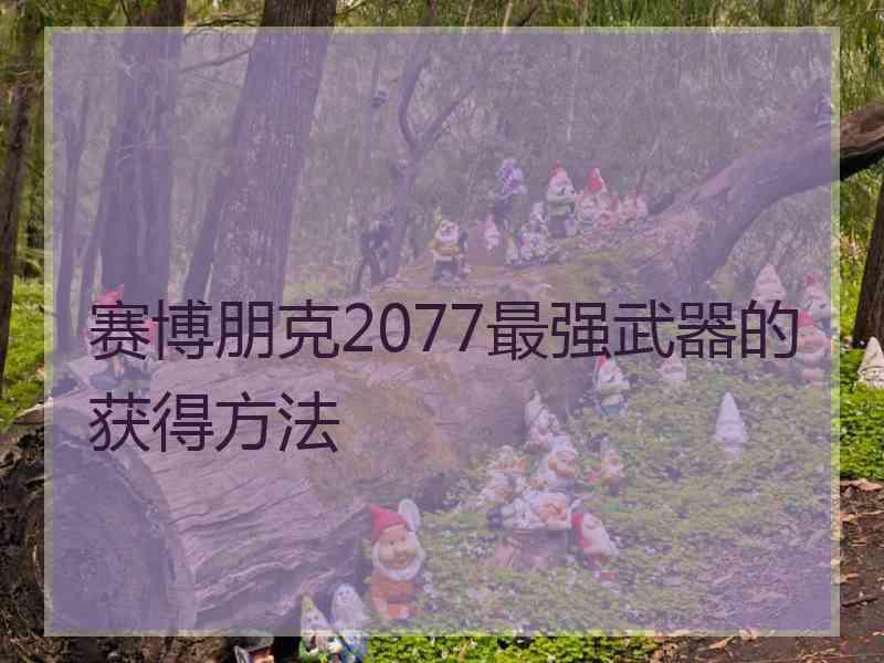 赛博朋克2077最强武器的获得方法