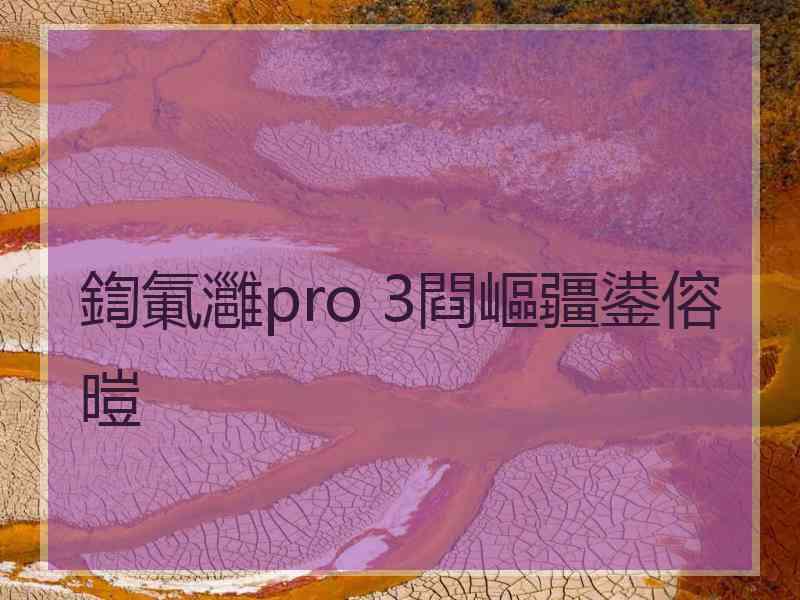 鍧氭灉pro 3閰嶇疆鍙傛暟