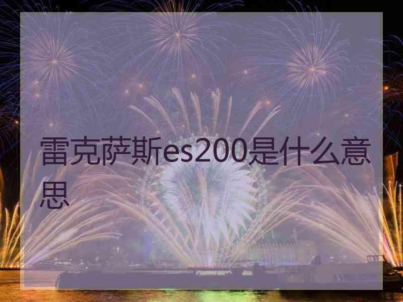 雷克萨斯es200是什么意思