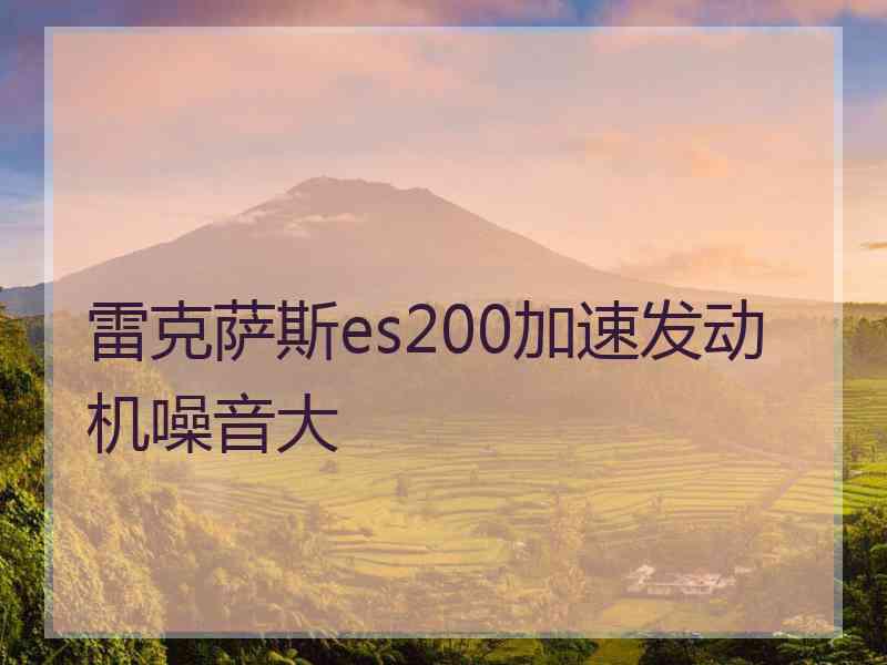 雷克萨斯es200加速发动机噪音大