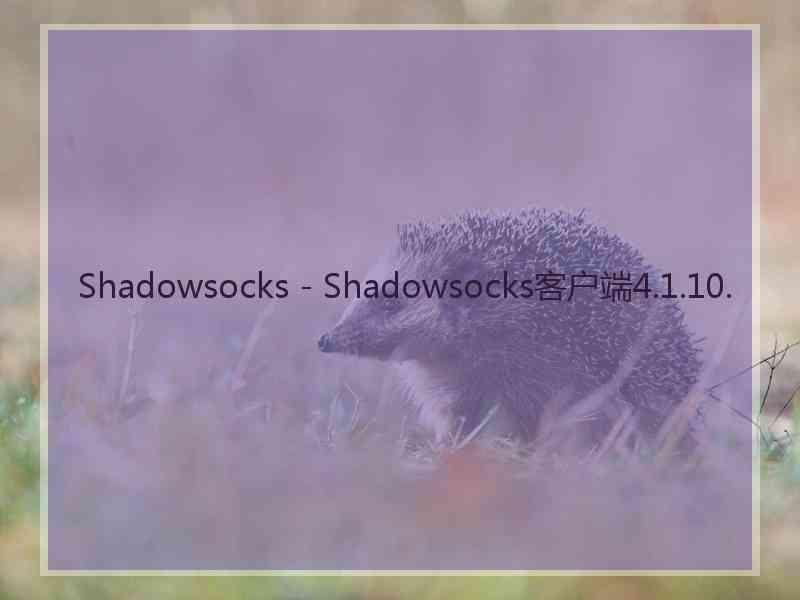 Shadowsocks - Shadowsocks客户端4.1.10.