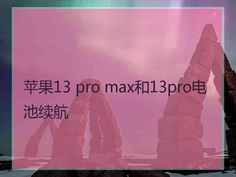 苹果13 pro max和13pro电池续航