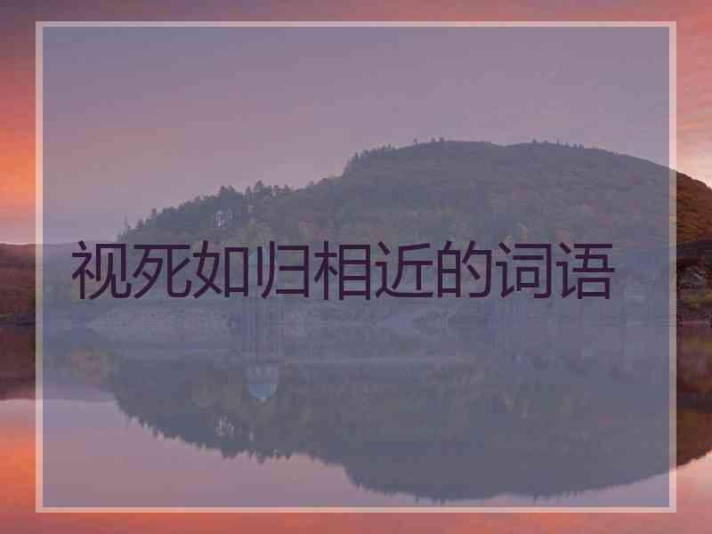 视死如归相近的词语