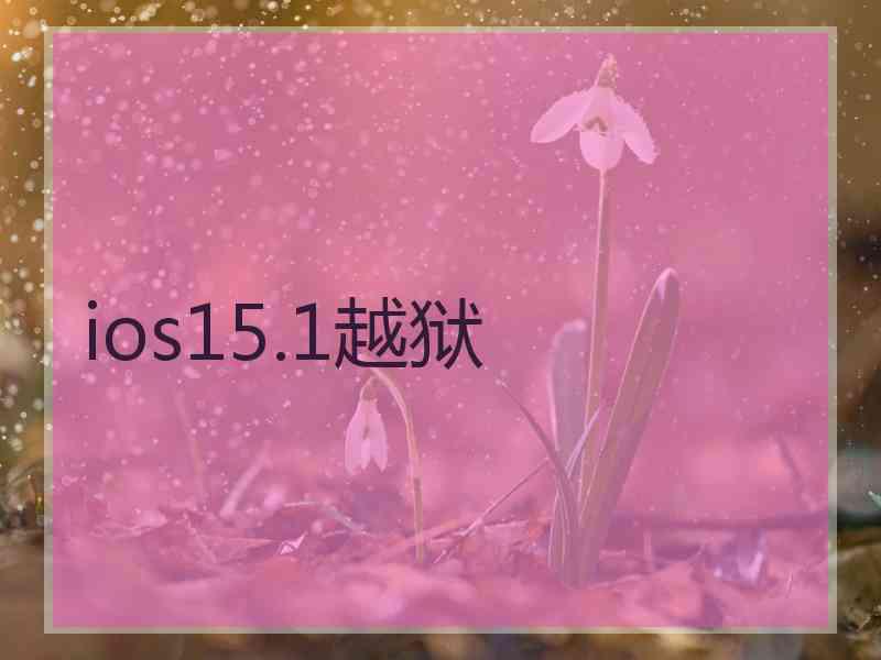 ios15.1越狱