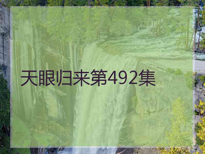 天眼归来第492集