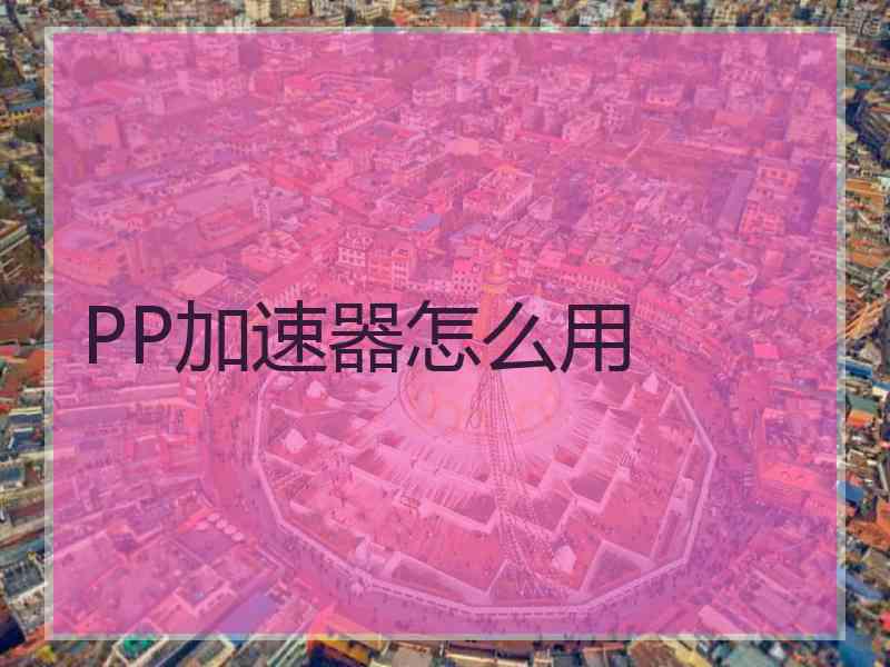 PP加速器怎么用