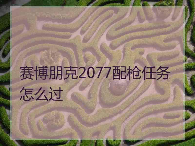 赛博朋克2077配枪任务怎么过