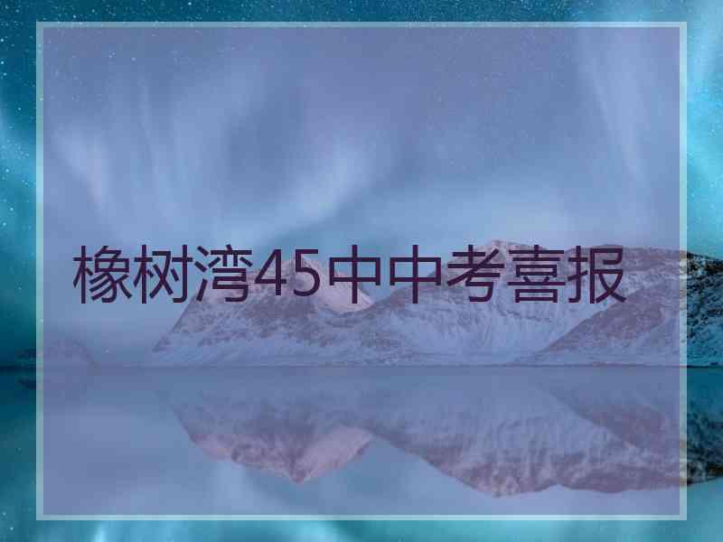 橡树湾45中中考喜报