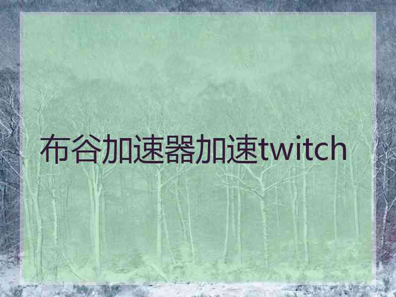 布谷加速器加速twitch