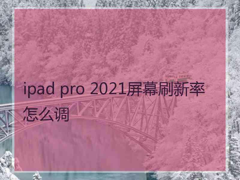 ipad pro 2021屏幕刷新率怎么调