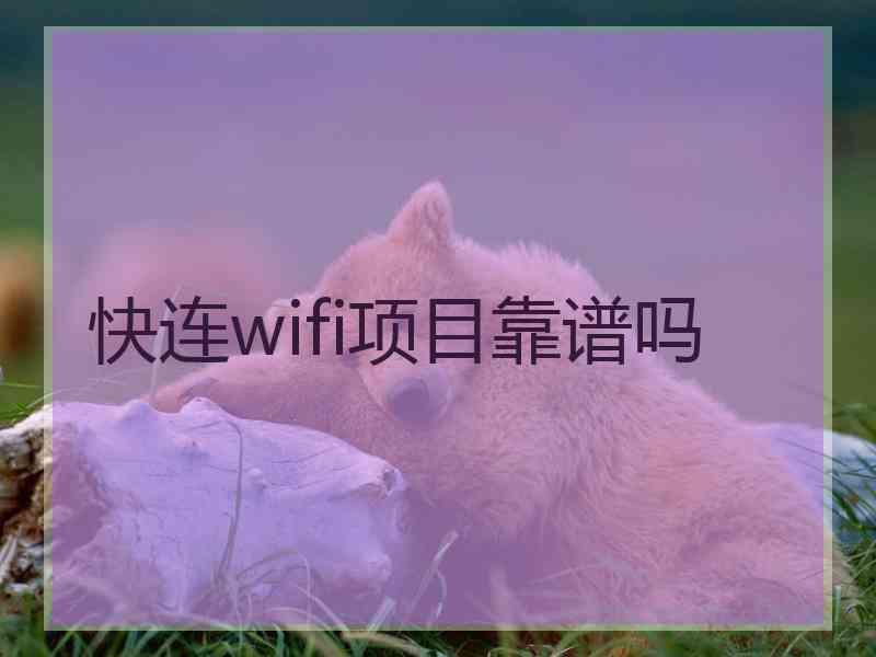 快连wifi项目靠谱吗