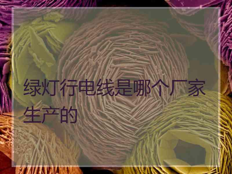 绿灯行电线是哪个厂家生产的