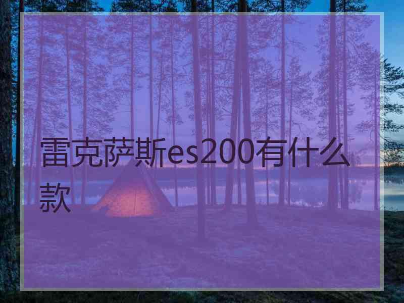 雷克萨斯es200有什么款