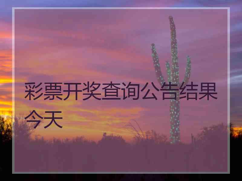 彩票开奖查询公告结果今天