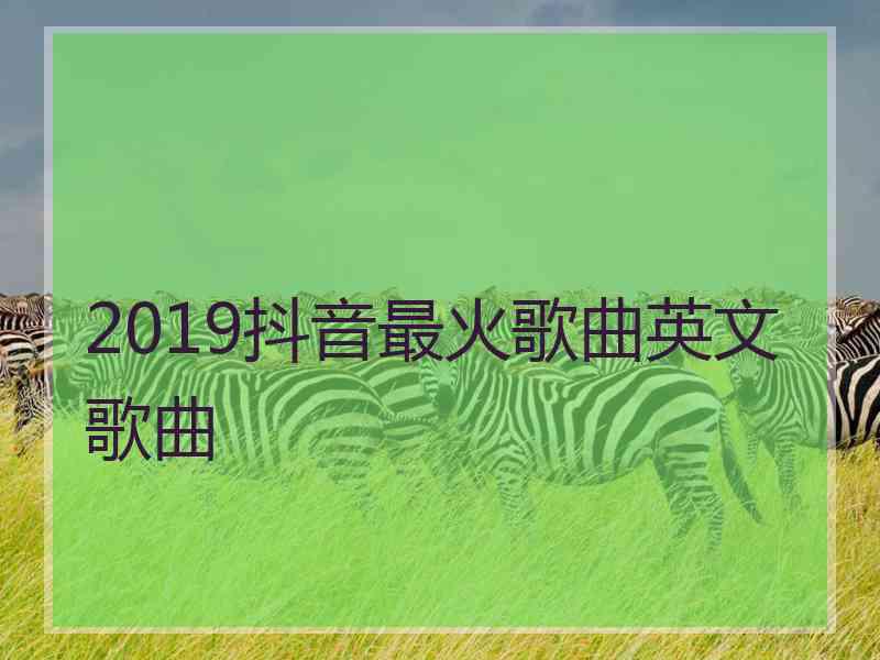 2019抖音最火歌曲英文歌曲