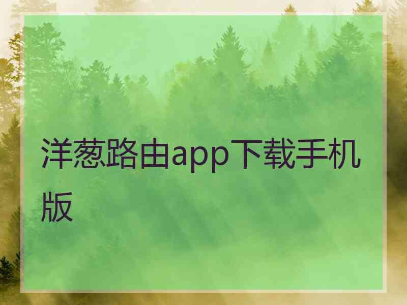 洋葱路由app下载手机版