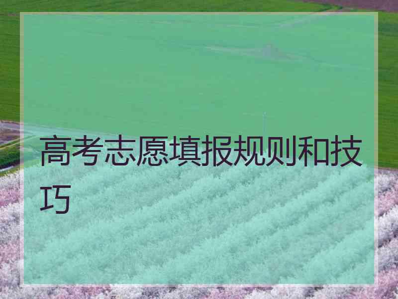 高考志愿填报规则和技巧