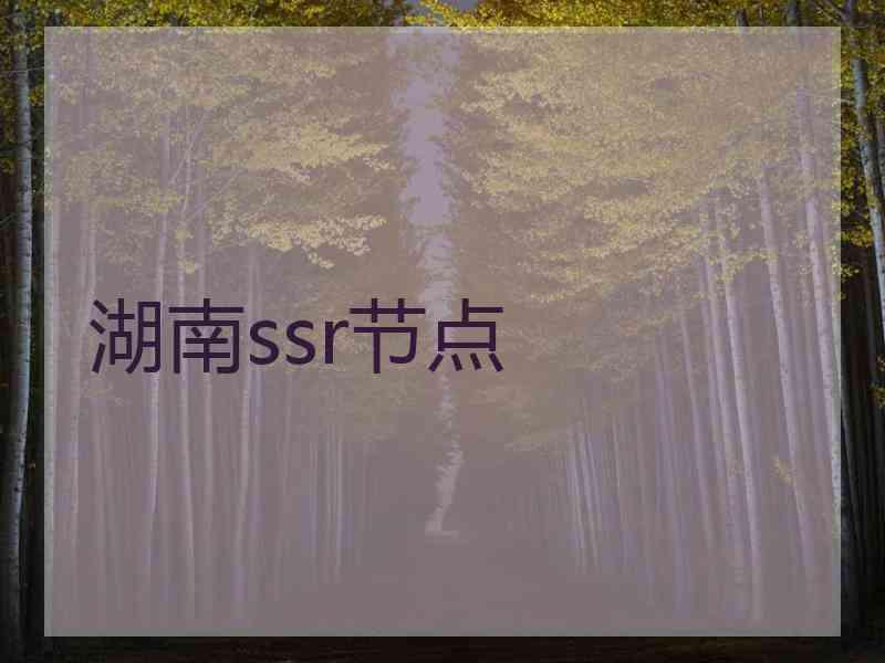 湖南ssr节点