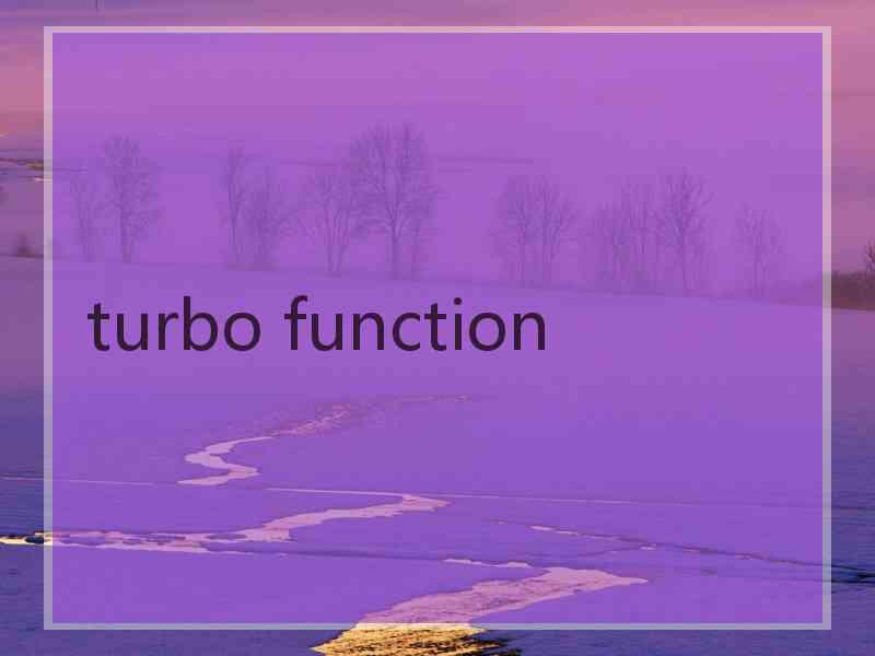 turbo function