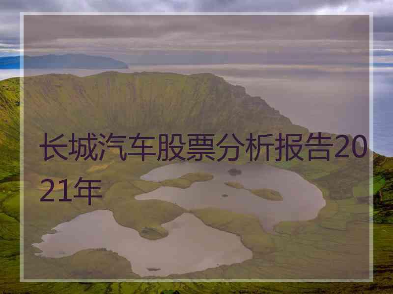 长城汽车股票分析报告2021年