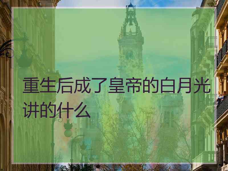 重生后成了皇帝的白月光讲的什么