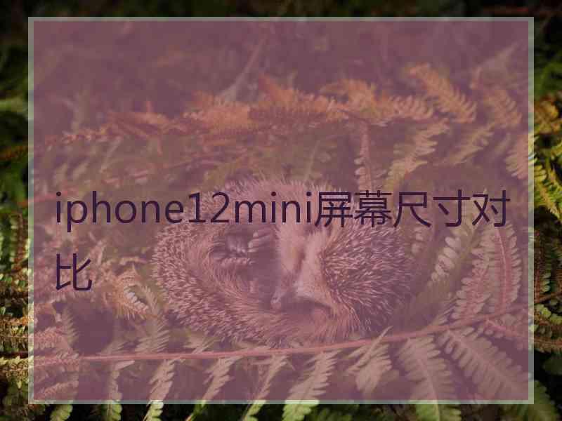 iphone12mini屏幕尺寸对比