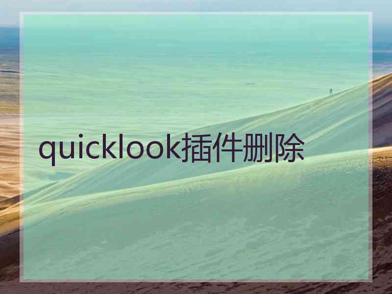 quicklook插件删除