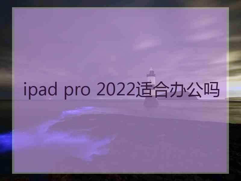 ipad pro 2022适合办公吗