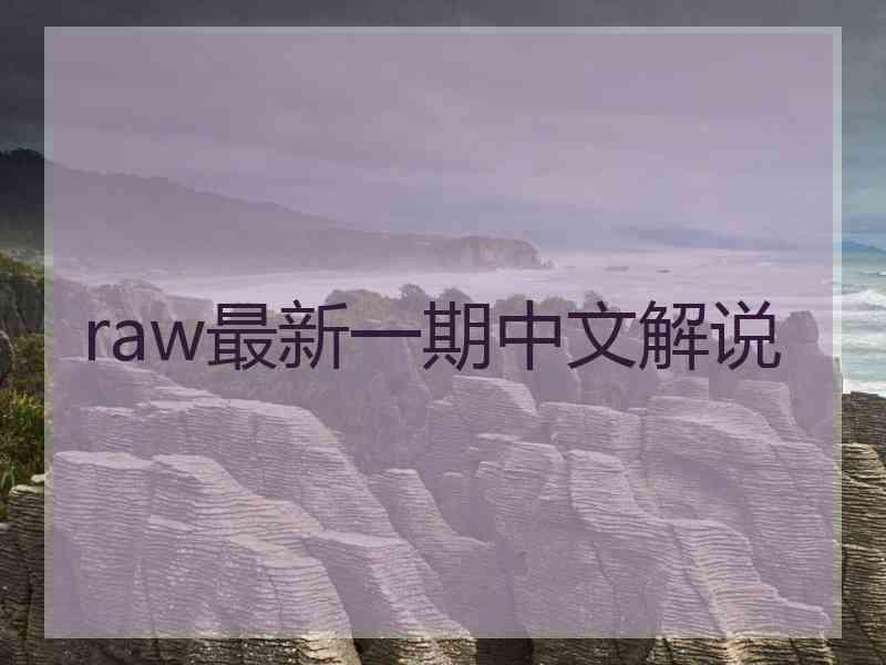 raw最新一期中文解说