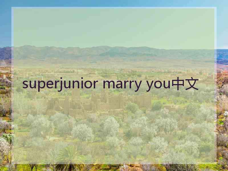 superjunior marry you中文