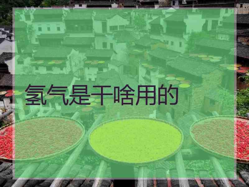 氢气是干啥用的