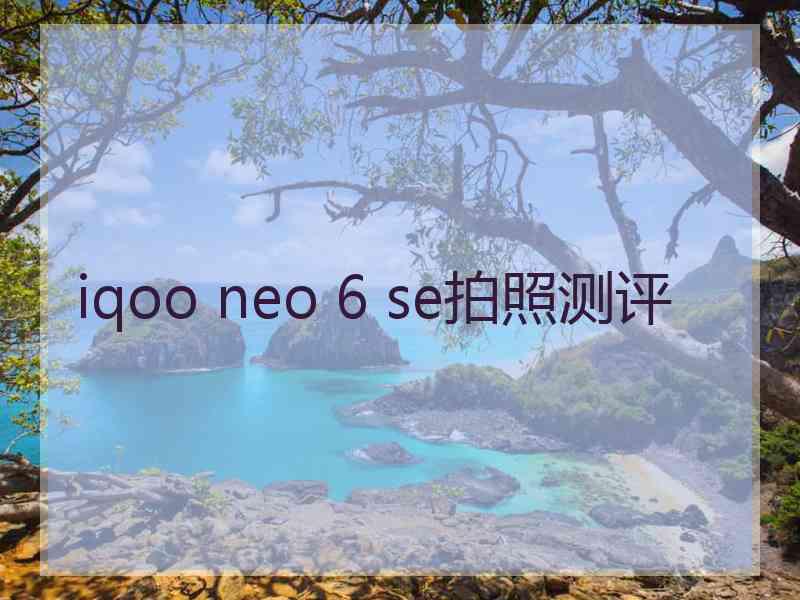 iqoo neo 6 se拍照测评