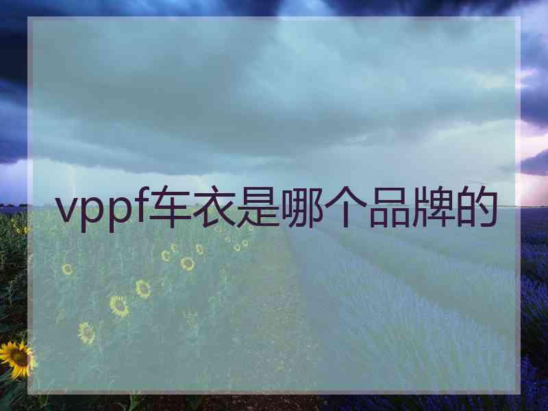 vppf车衣是哪个品牌的