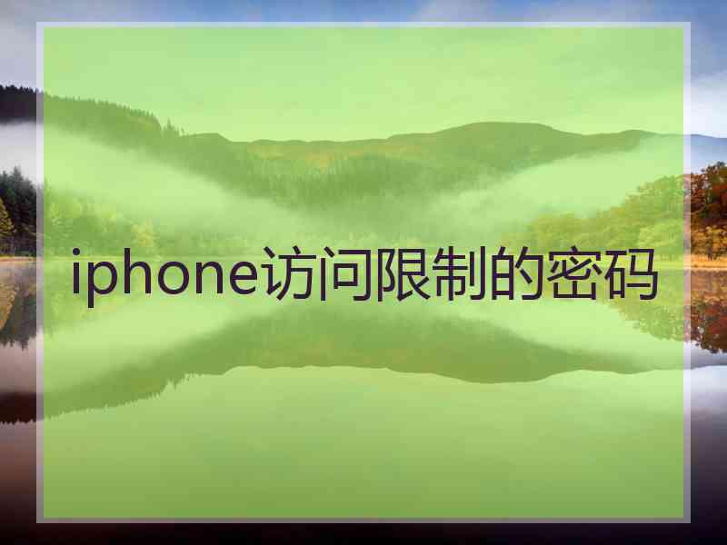 iphone访问限制的密码