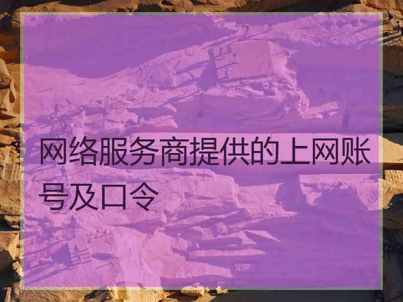 网络服务商提供的上网账号及口令