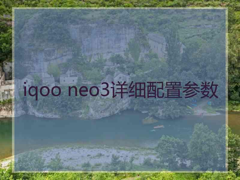 iqoo neo3详细配置参数