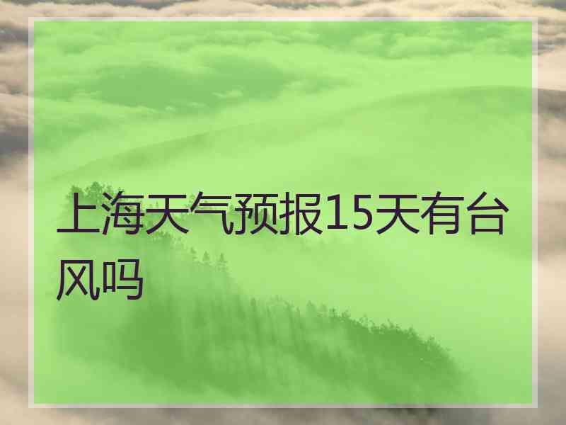 上海天气预报15天有台风吗