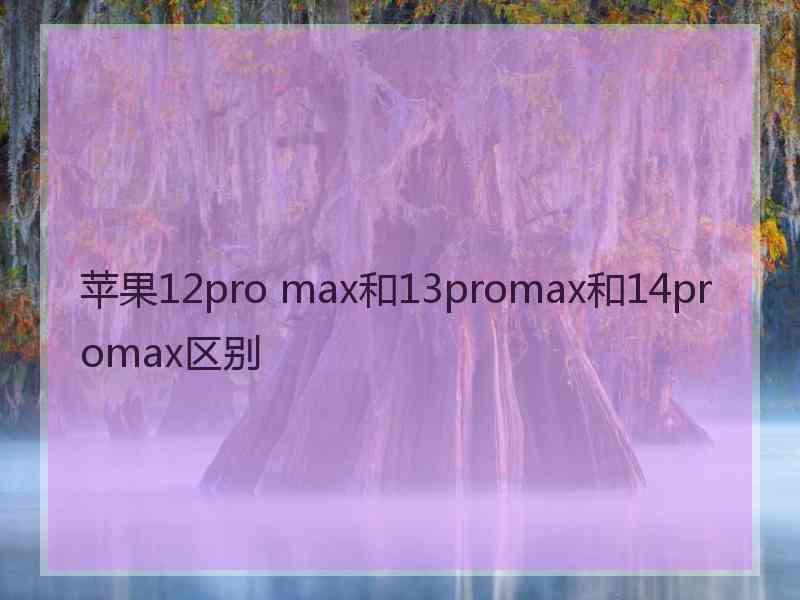 苹果12pro max和13promax和14promax区别