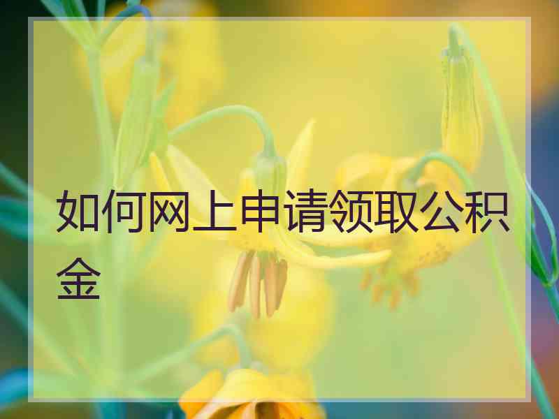 如何网上申请领取公积金