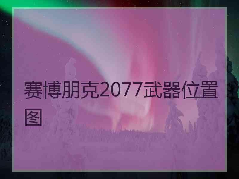 赛博朋克2077武器位置图