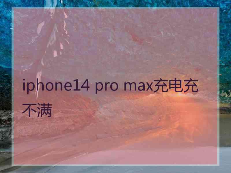 iphone14 pro max充电充不满