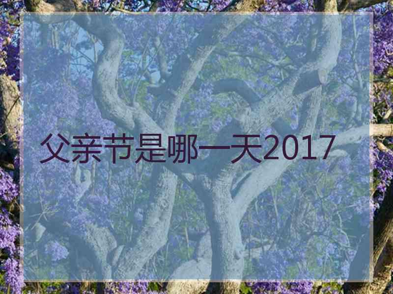 父亲节是哪一天2017