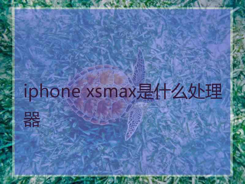 iphone xsmax是什么处理器